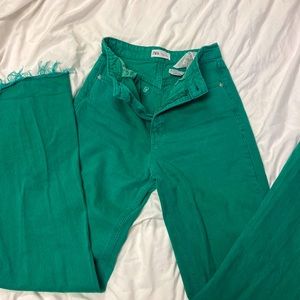 Green Zara jeans